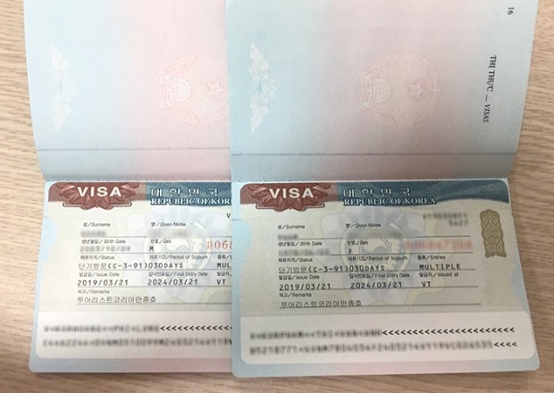 chi phí xin visa Hàn Quốc